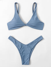 Oldsmar Solid Tie Bikini Set - LilyYara