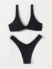 Oldsmar Solid Tie Bikini Set - LilyYara
