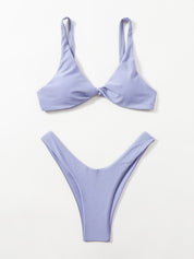 Oldsmar Solid Tie Bikini Set - LilyYara