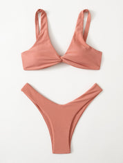 Oldsmar Solid Tie Bikini Set - LilyYara