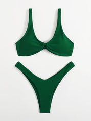 Oldsmar Solid Tie Bikini Set - LilyYara