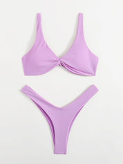 Oldsmar Solid Tie Bikini Set - LilyYara
