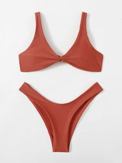Oldsmar Solid Tie Bikini Set - LilyYara