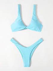 Oldsmar Solid Tie Bikini Set - LilyYara